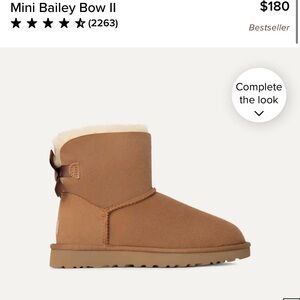 UGG Mini Bailey Bow II Boot - Chestnut Suede